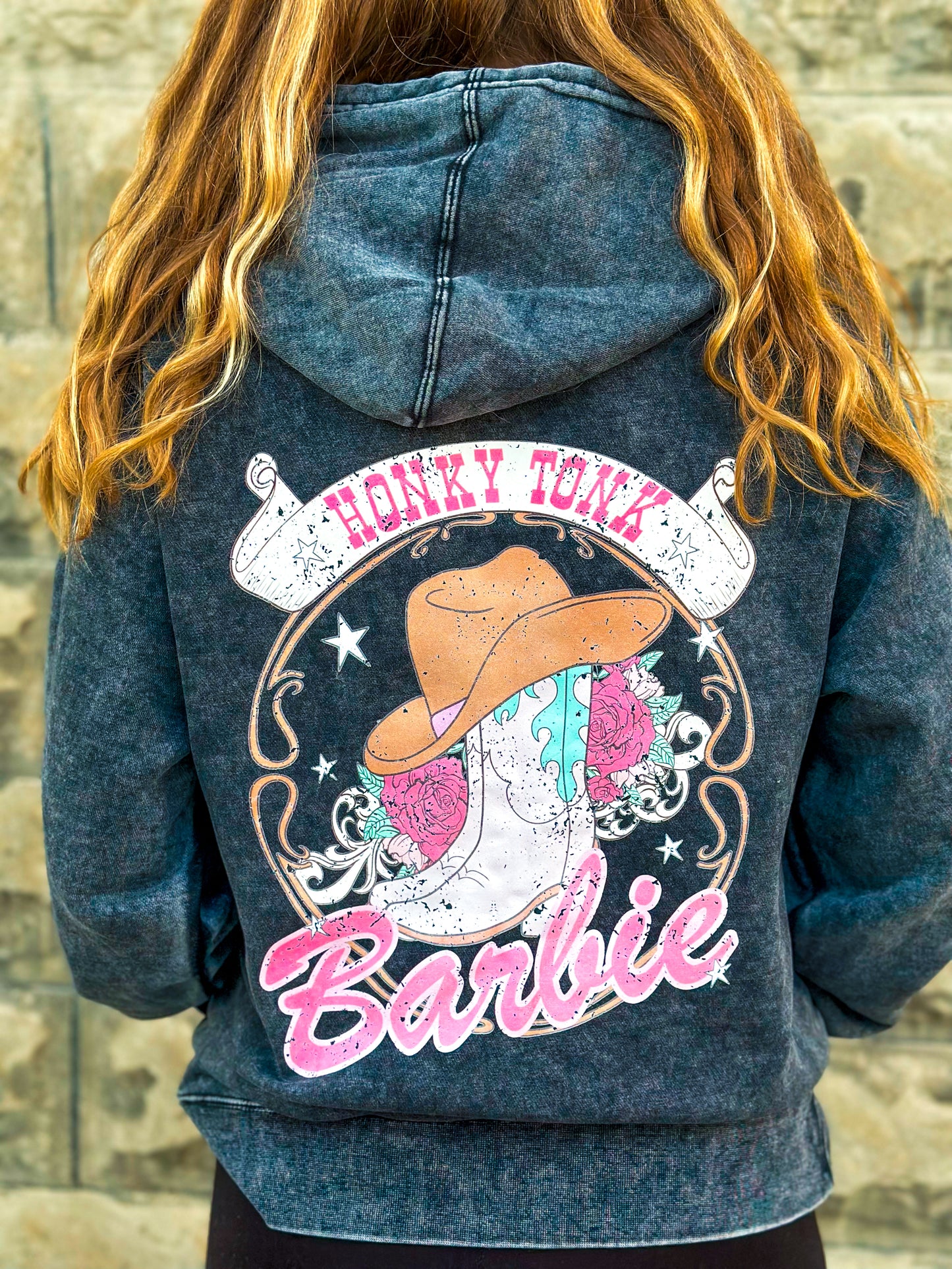 Honky Tonk Barbie Mineral Wash Hoodie